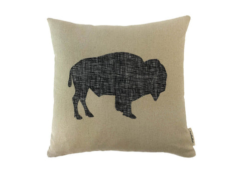 Buffalo Black Crosshatch Pillow