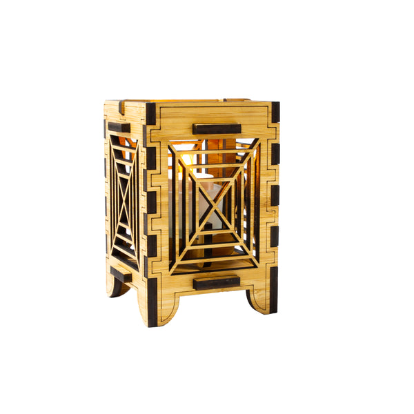Bullseye Bamboo Candle Lantern