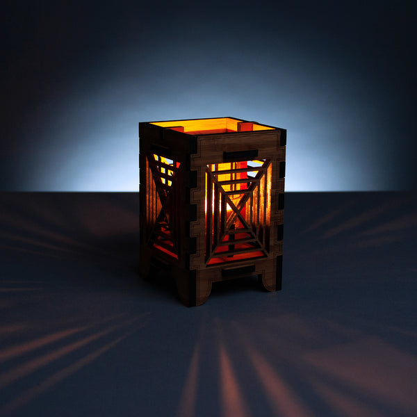 Bullseye Bamboo Candle Lantern
