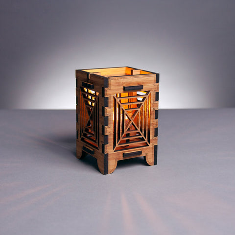Bullseye Bamboo Candle Lantern
