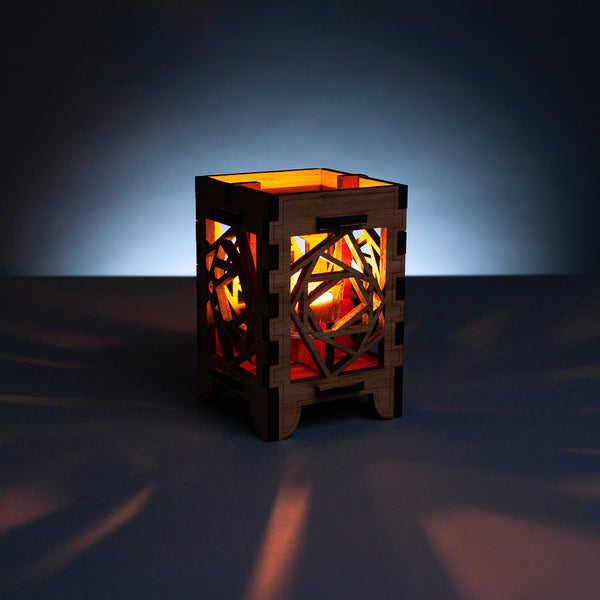 Rotating Rectangles Bamboo Candle Lantern