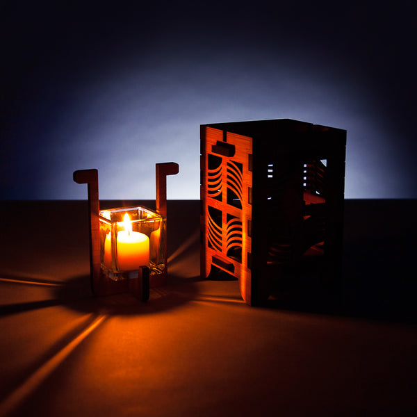 Waves Bamboo Candle Lantern