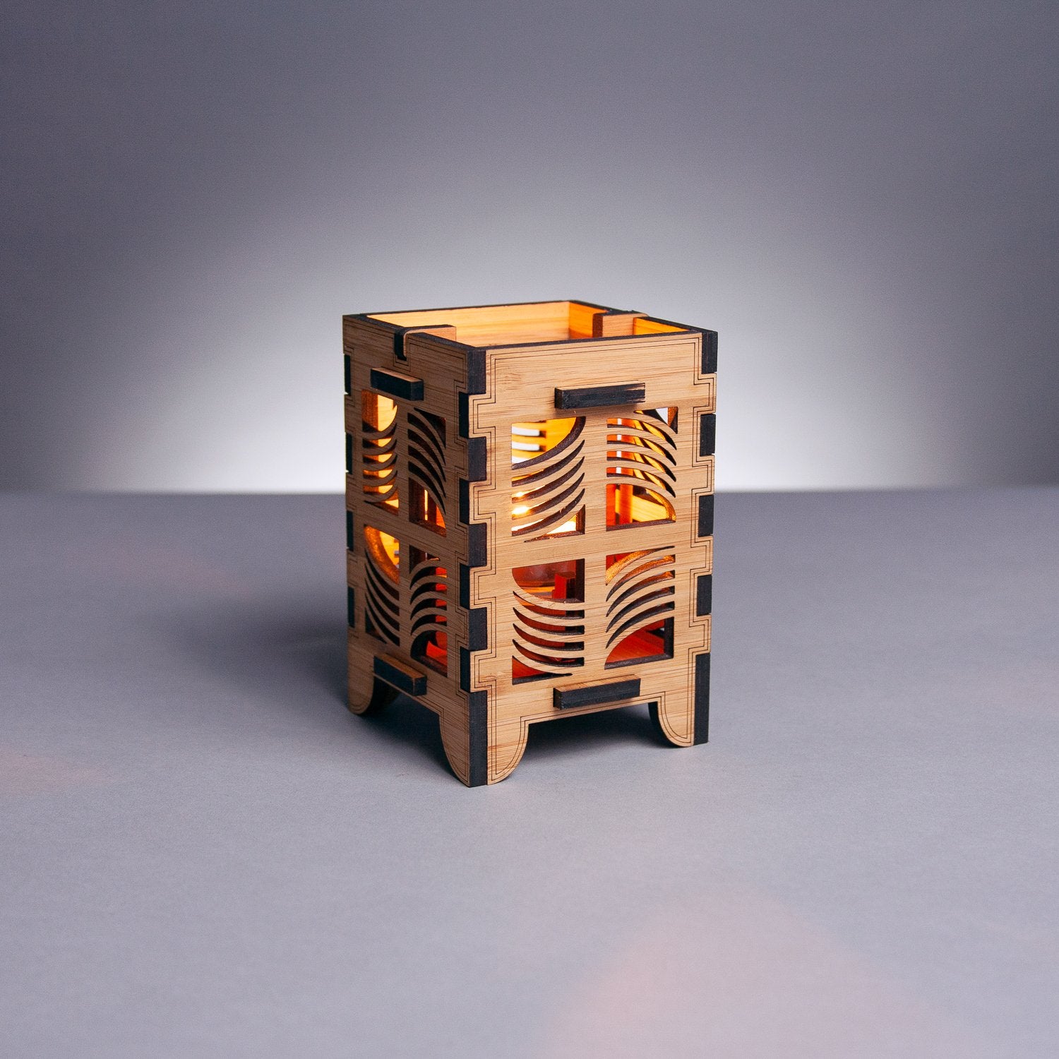 Waves Bamboo Candle Lantern