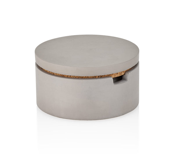 PLC Gray Concrete Classic Salt and Spice Cellar with Spoon