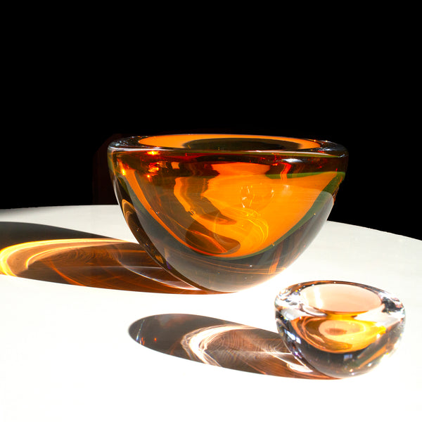 Thick Glass Decorative Centerpiece Bowl