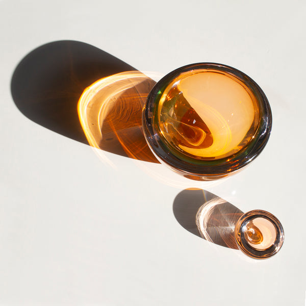 Thick Glass Decorative Centerpiece Bowl