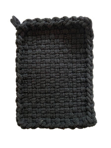 Solid Black Rectangle Potholder