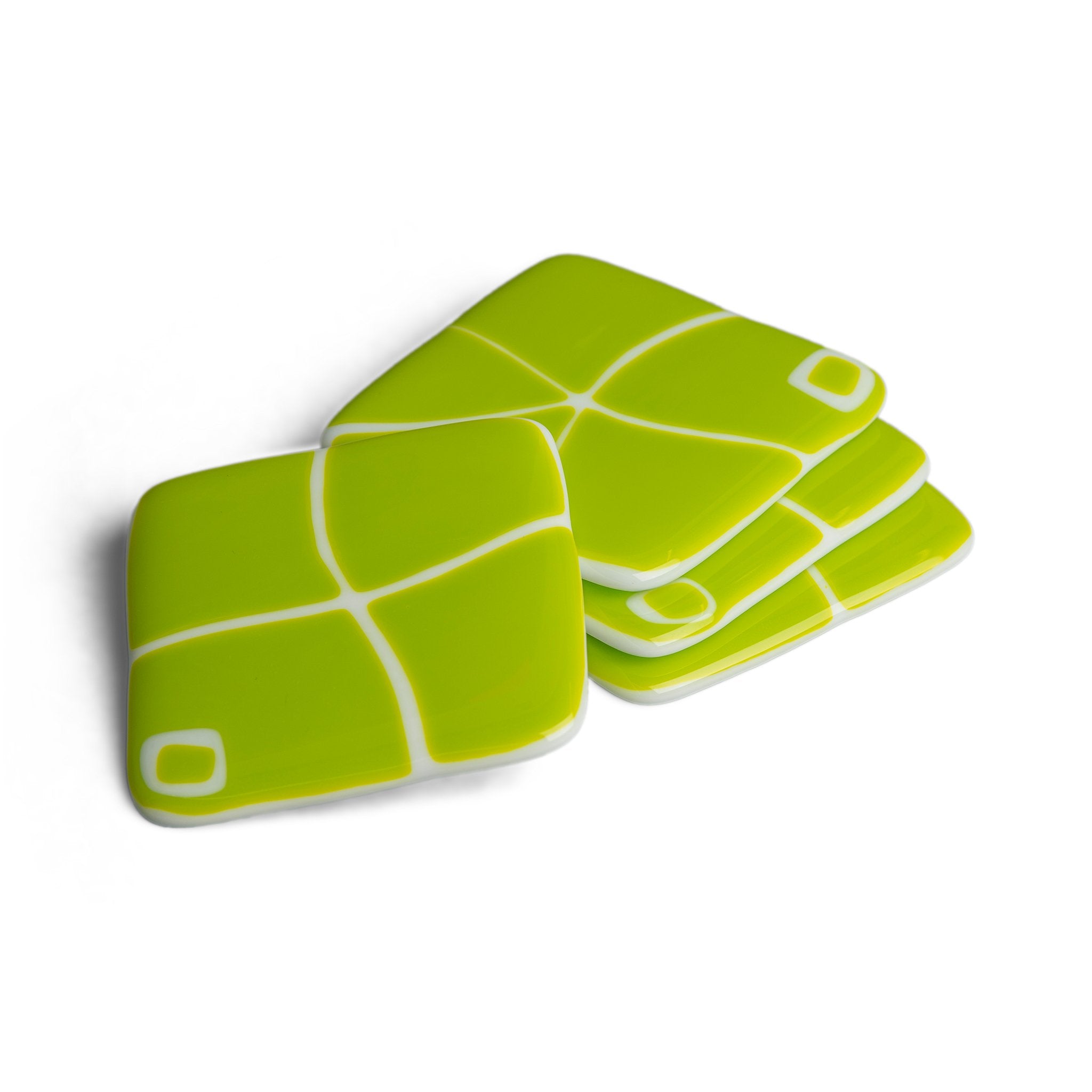 Spring Green Mod Squad Coasters, Set of 4