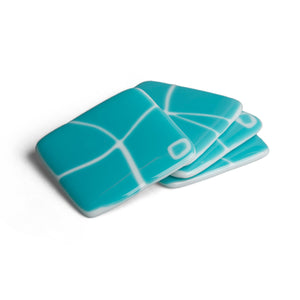 Turquoise + White Mod Squad Coasters, Set of 4