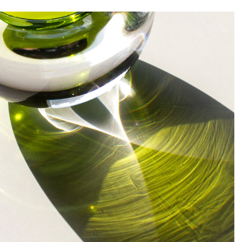Thick Glass Olive Votive Holder