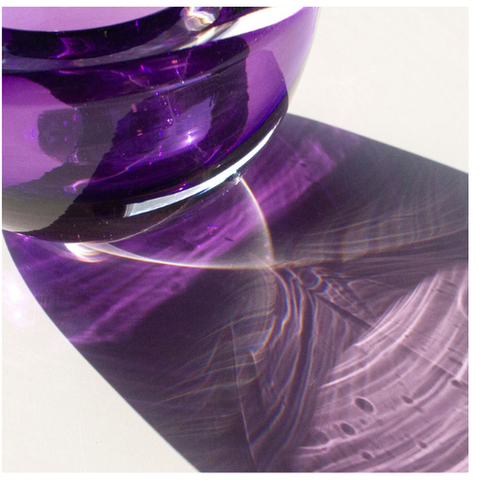 Thick Glass Amethyst Votive Holder