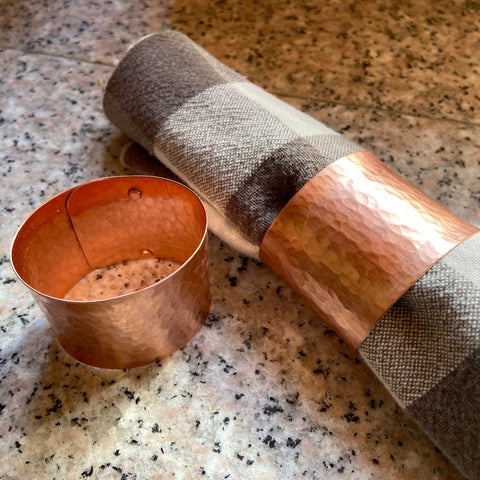 Riveted Copper Napkin Rings, Set of 8