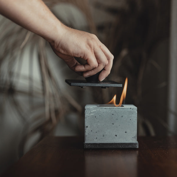 Black Square Personal Fireplace