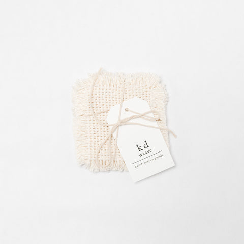 KD Weave Cream Coasters, Set of 4