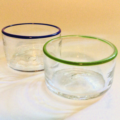 Terra Clear Nut Bowls with Colored Rim