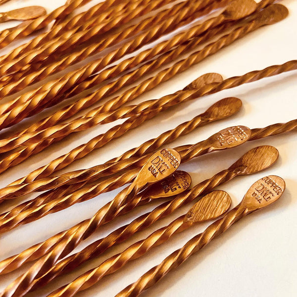 Twisted Stem Copper Cocktail Stirrer