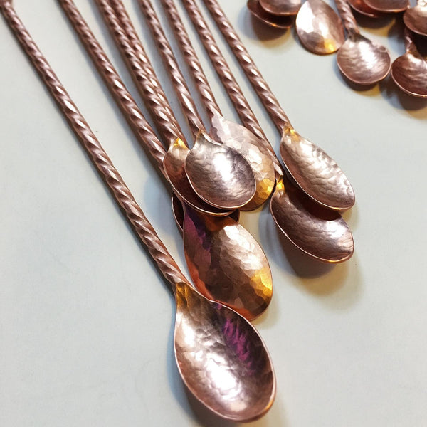 Twisted Stem Copper Cocktail Stirrer