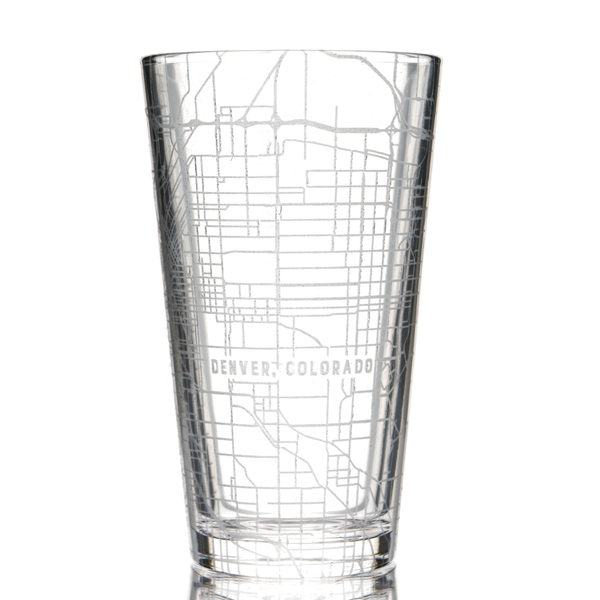 Custom Map Pint Glass, Set of 4