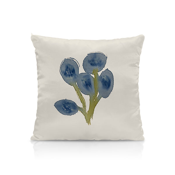 Wildflowers Pink Barn Pillow in Blue
