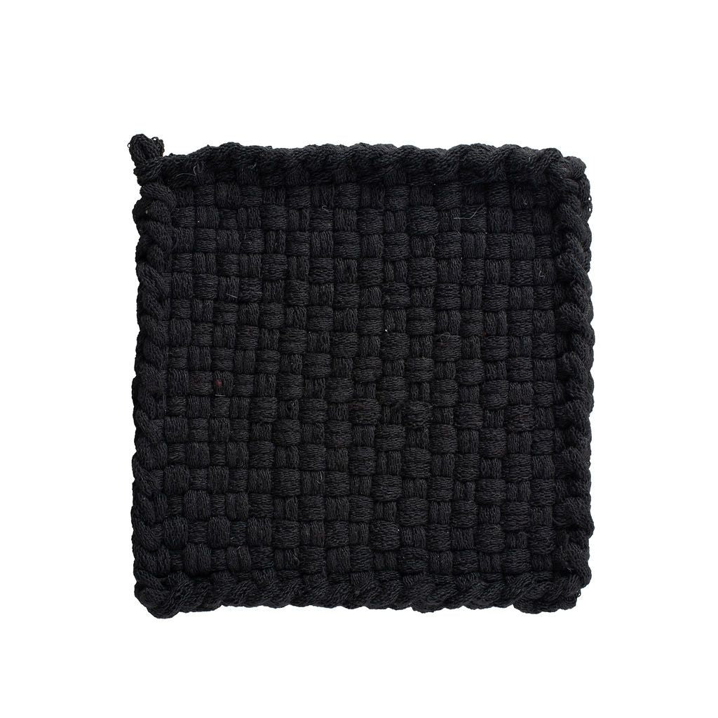 EARTH Black Handwoven Potholder