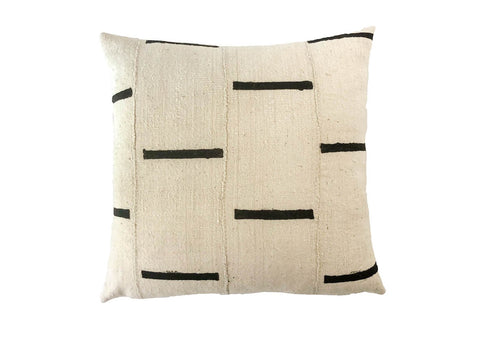 Ebi White Dash Mudcloth Pillow