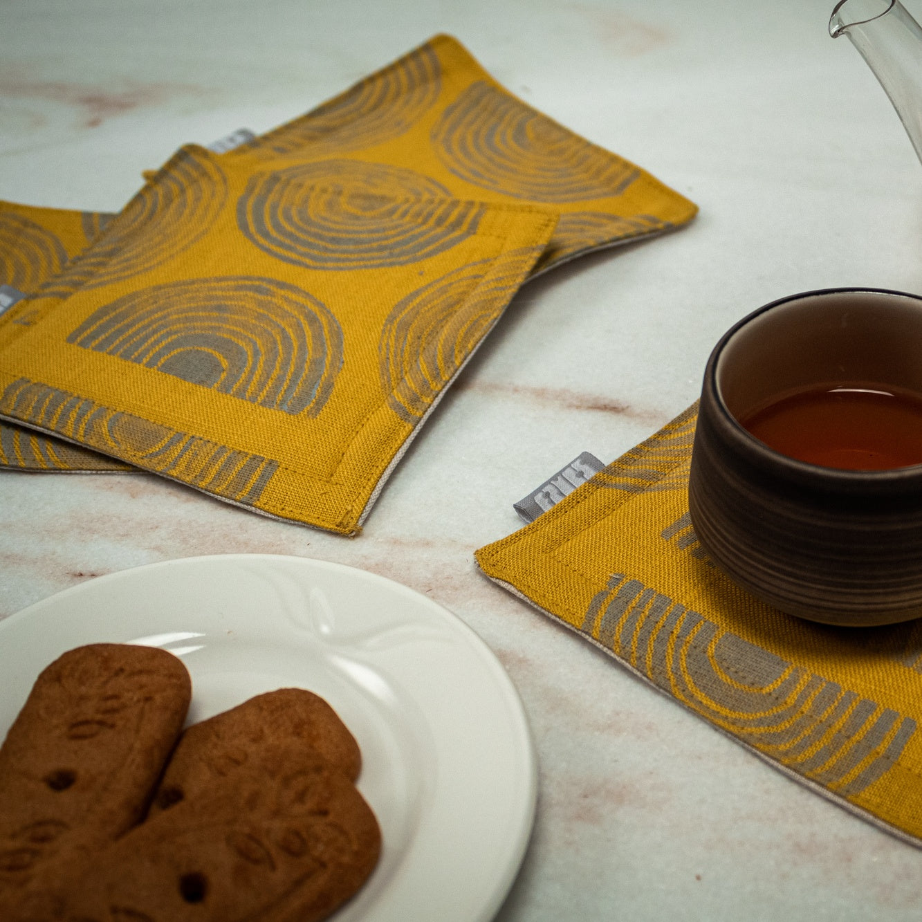 Zuni Citron Coasters, Set of 4