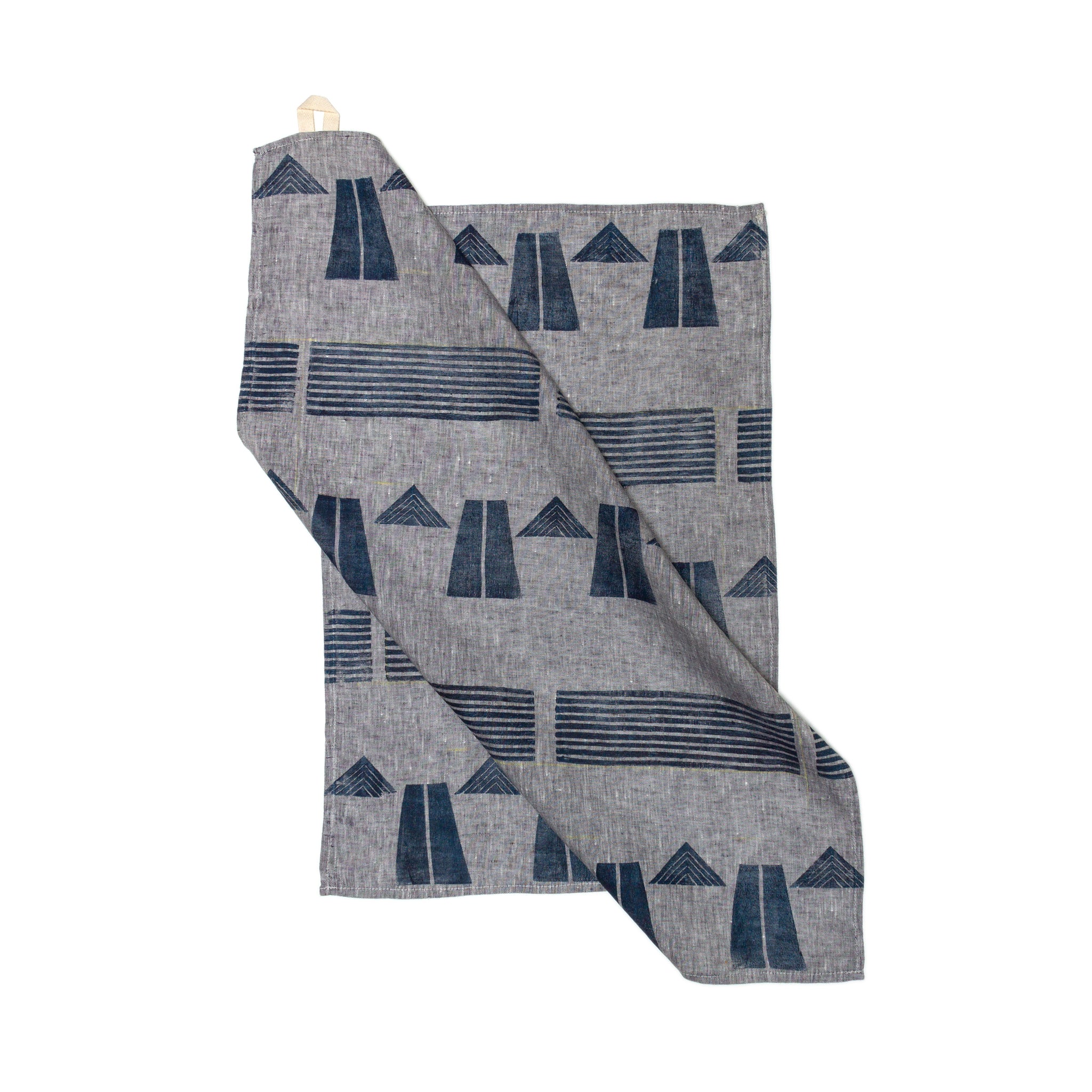 Litho Indigo Hand Towel, Yen Collection