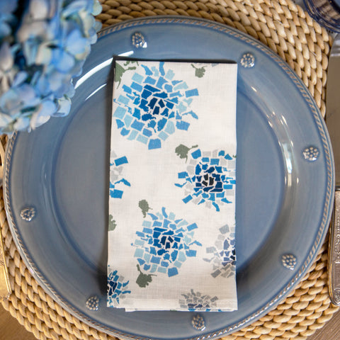 Fifty State Blue Hydrangea Napkins, Set of 4