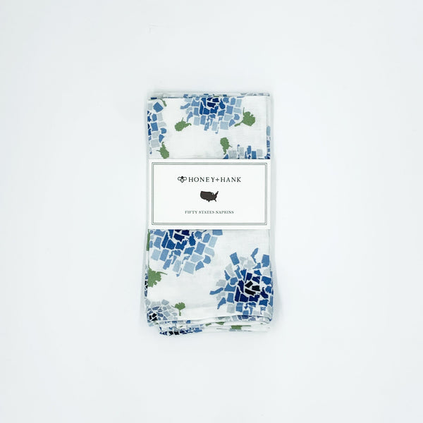 Fifty State Blue Hydrangea Napkins, Set of 4