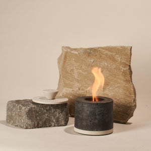 Almond Round Personal Fireplace