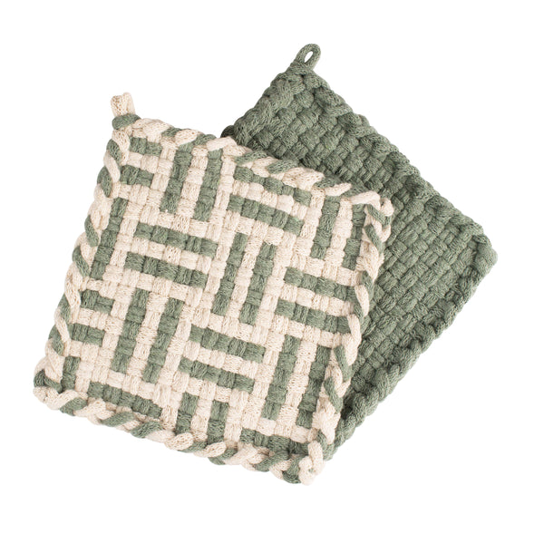 FOREST Flax & Willow Handwoven Potholder