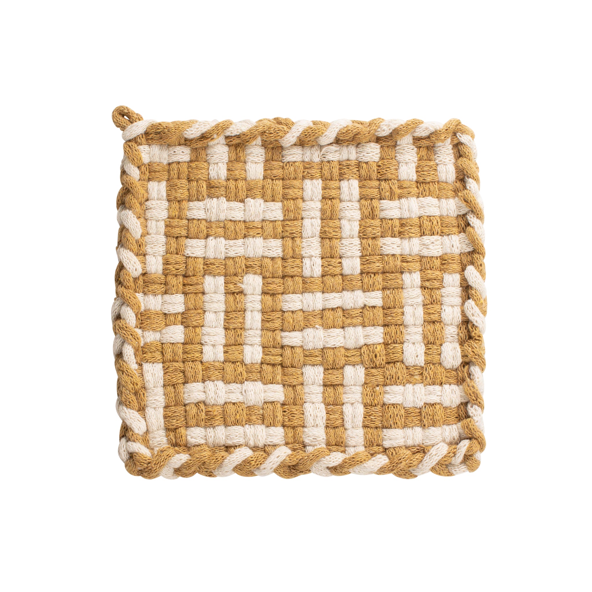 FOREST Ochre & Flax Handwoven Potholder