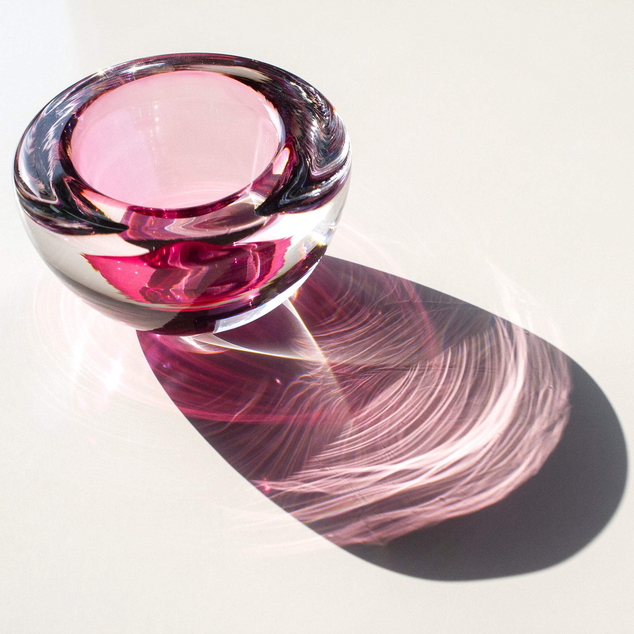 Thick Glass Fuchsia Salt Cellar