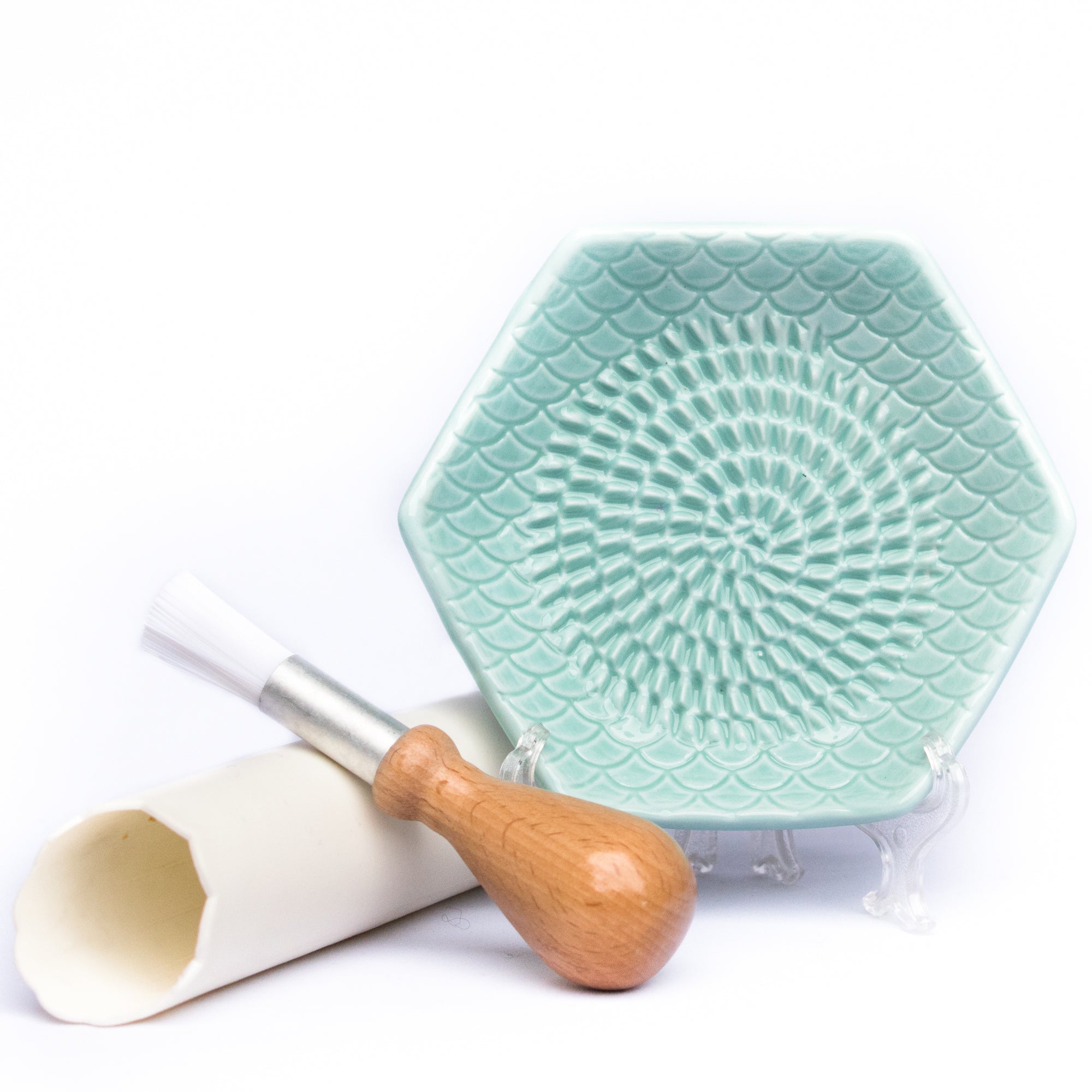 The Grate Plate Ceramic Grater: Sage Green