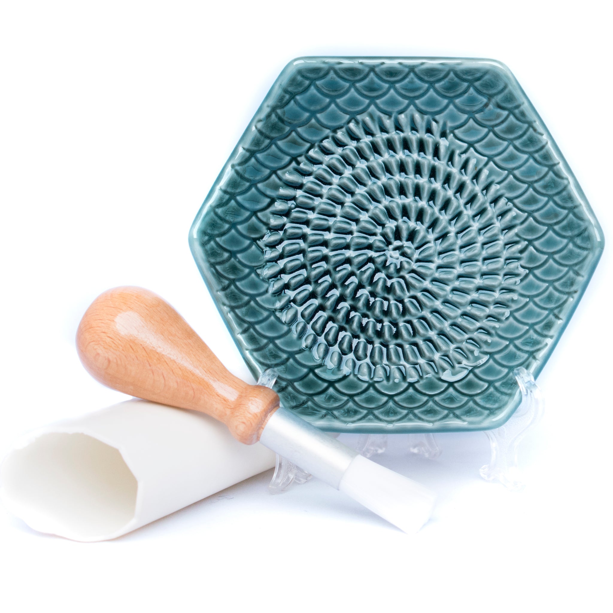 Teal Ceramic Grate Plate Grater