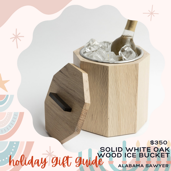 Solid White Oak Wood Ice Bucket