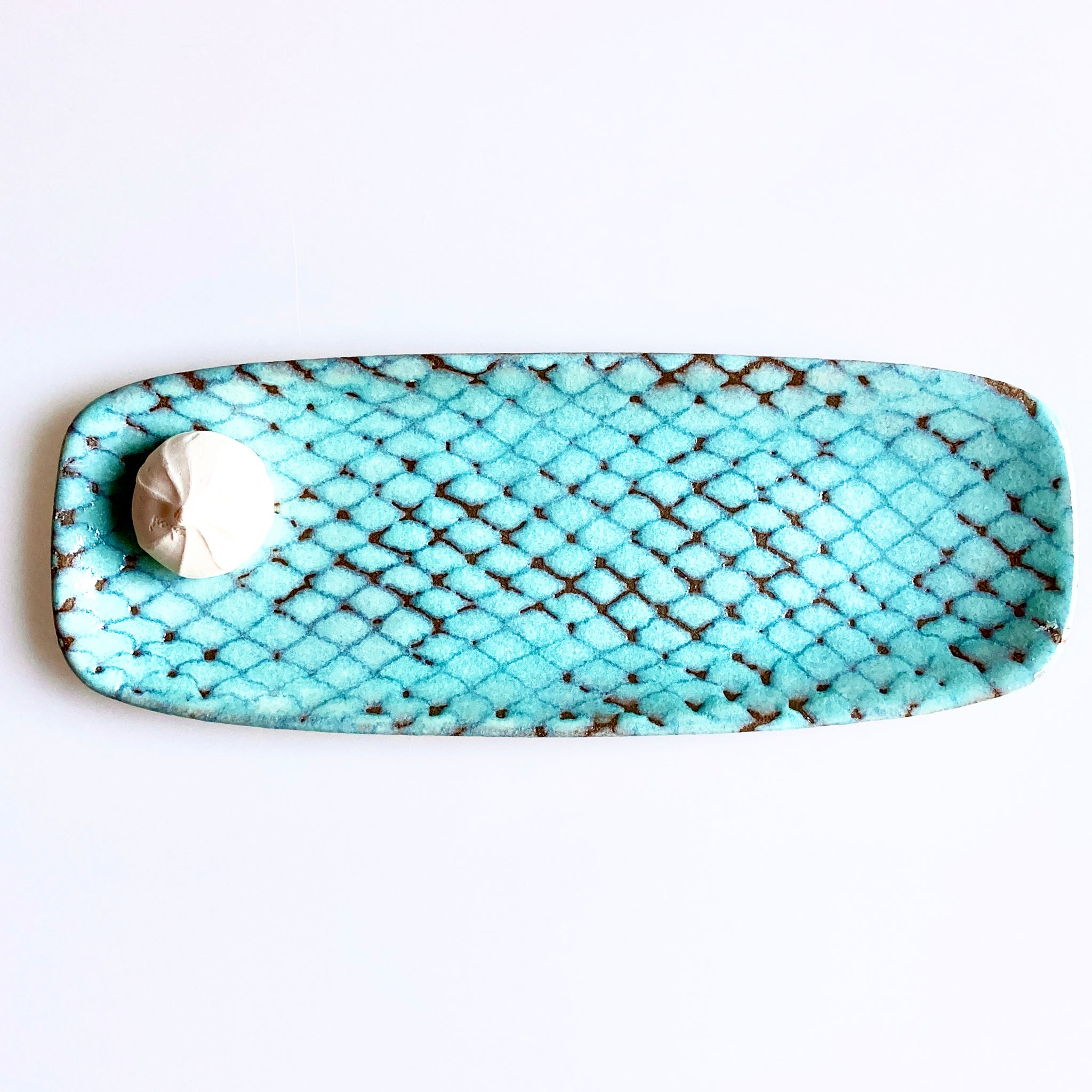 Blizzard Blue Narrow Long Rectangular Tray