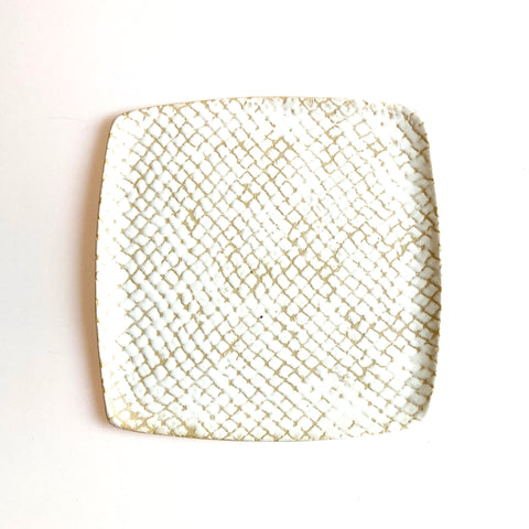 Eggshell Wash Large Square Serving Tray