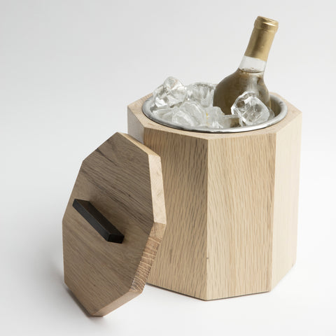 Solid White Oak Wood Ice Bucket