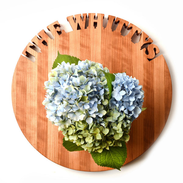 Personalized Cherry Wood Lazy Susan