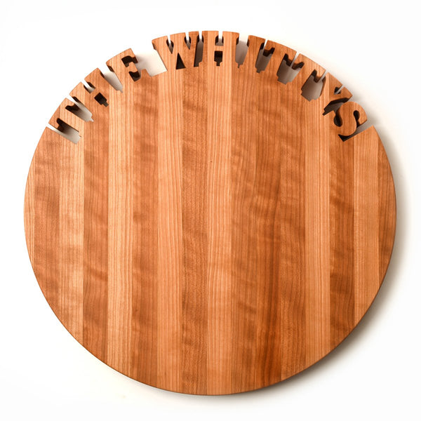 Personalized Cherry Wood Lazy Susan