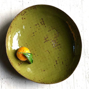 Swampgirl Pottery Largest Serving Bowl Moss Green
