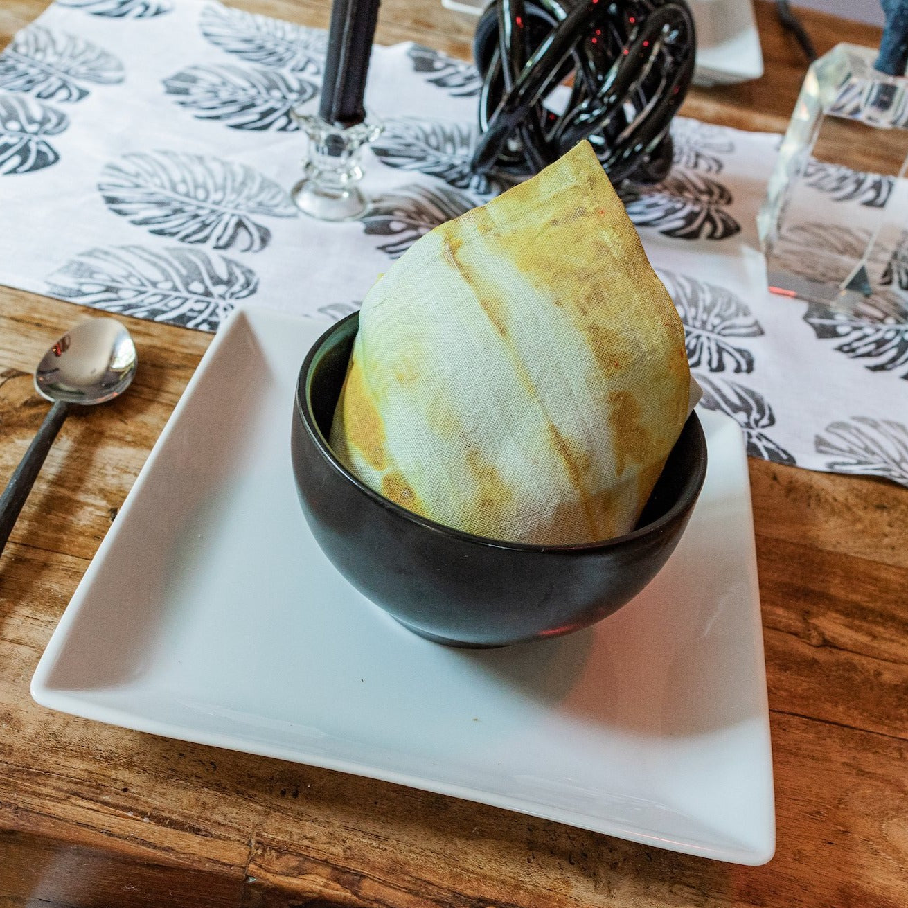 Shibori Citrone Linen Napkins