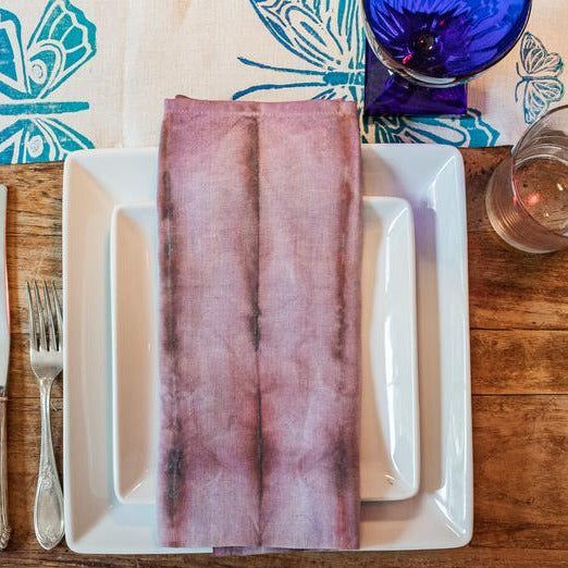 Shibori Purple Linen Napkin ONE LEFT