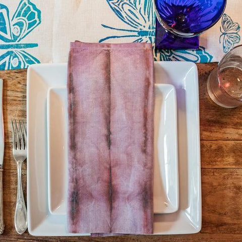 Shibori Purple Linen Napkin ONE LEFT