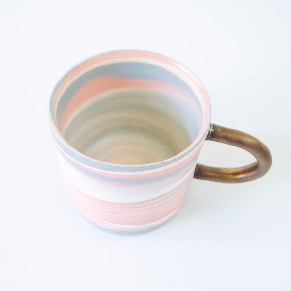 Saori M Pink + Gray Mug