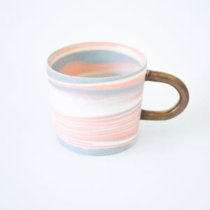 Saori M Pink + Gray Mug