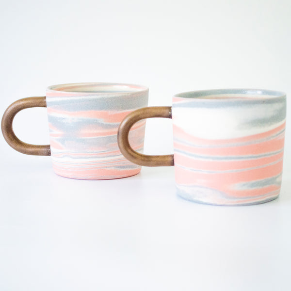 Saori M Pink + Gray Mug