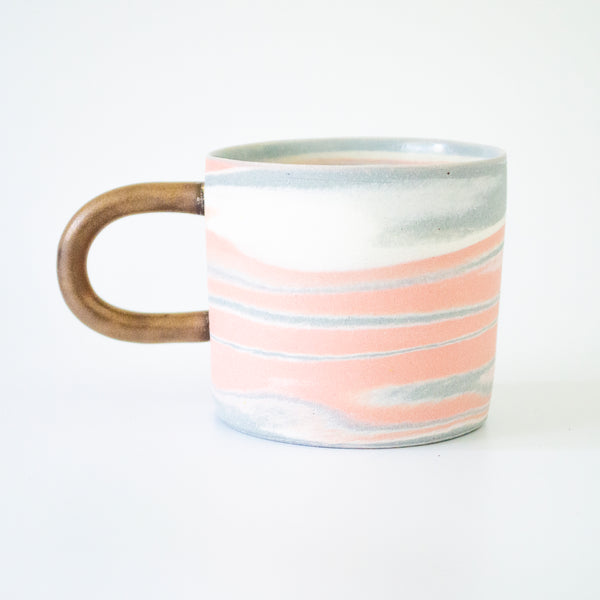 Saori M Pink + Gray Mug