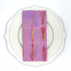 Shibori Golden Berry Linen Napkin